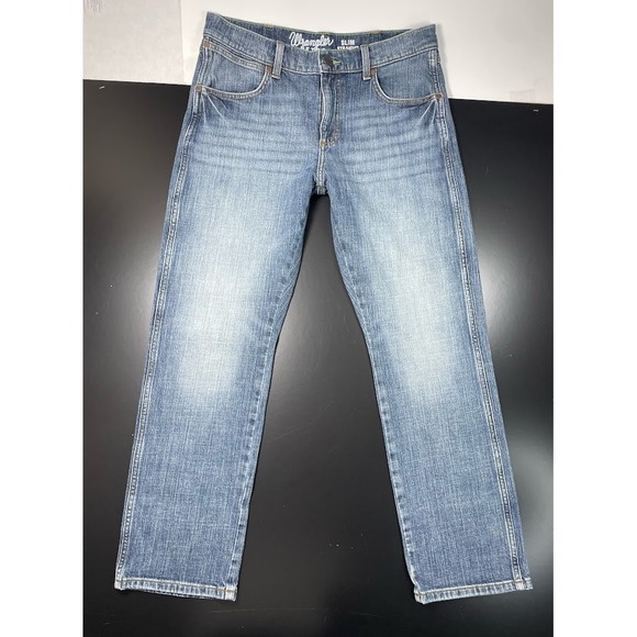 Wrangler Retro Slim Straight Jeans Mens 33x30 Y2K Western Stretch Denim Cowboy - Picture 3 of 8